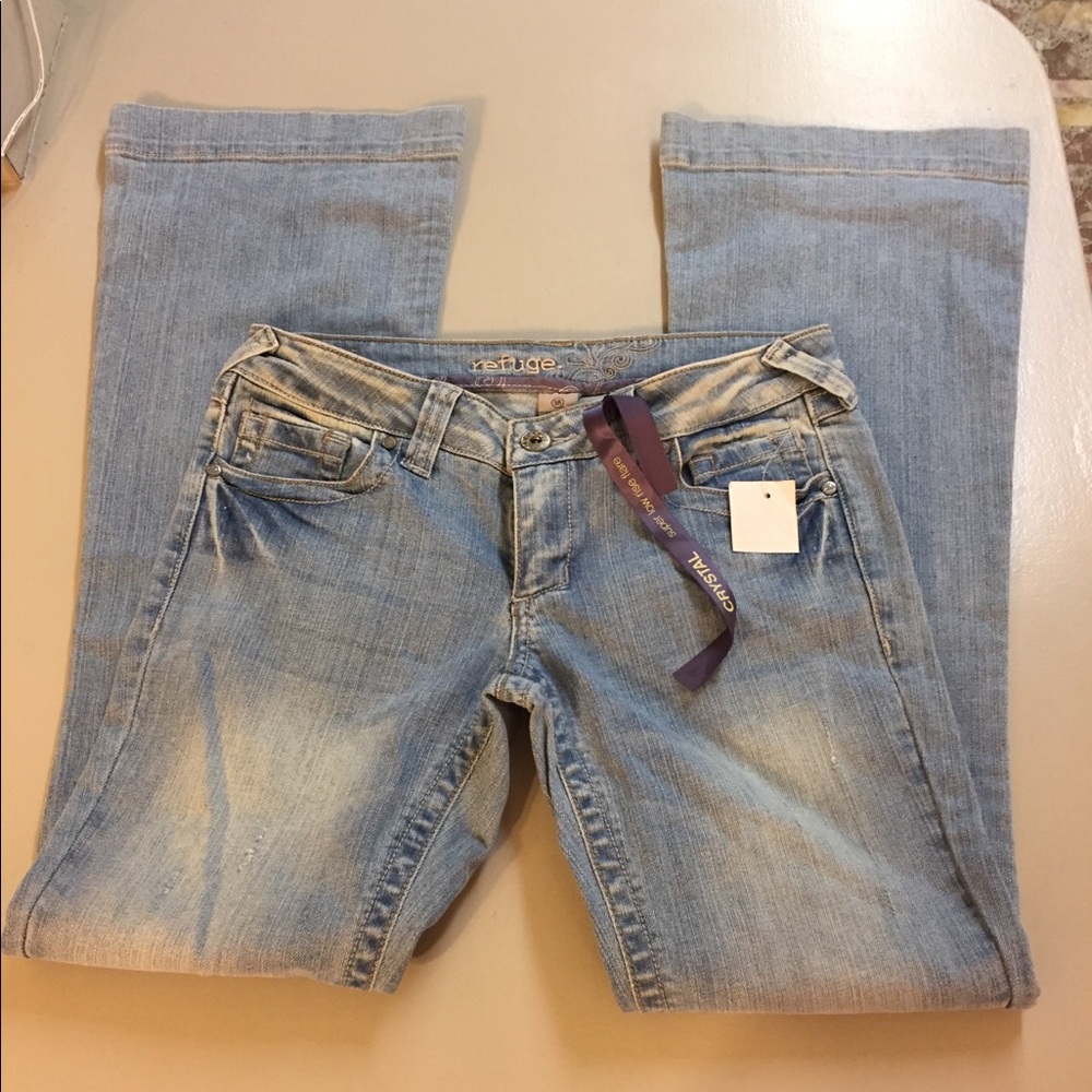 NWT Charlotte Russe Refuge Super Low Flare Jeans 5